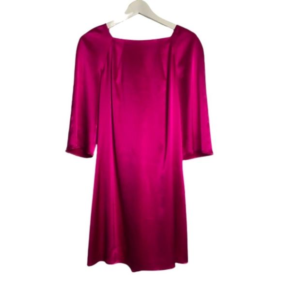 Hot Pink evening dress with open back gorgeous bow Small. EUC BARBIECORE - Picture 1 of 4